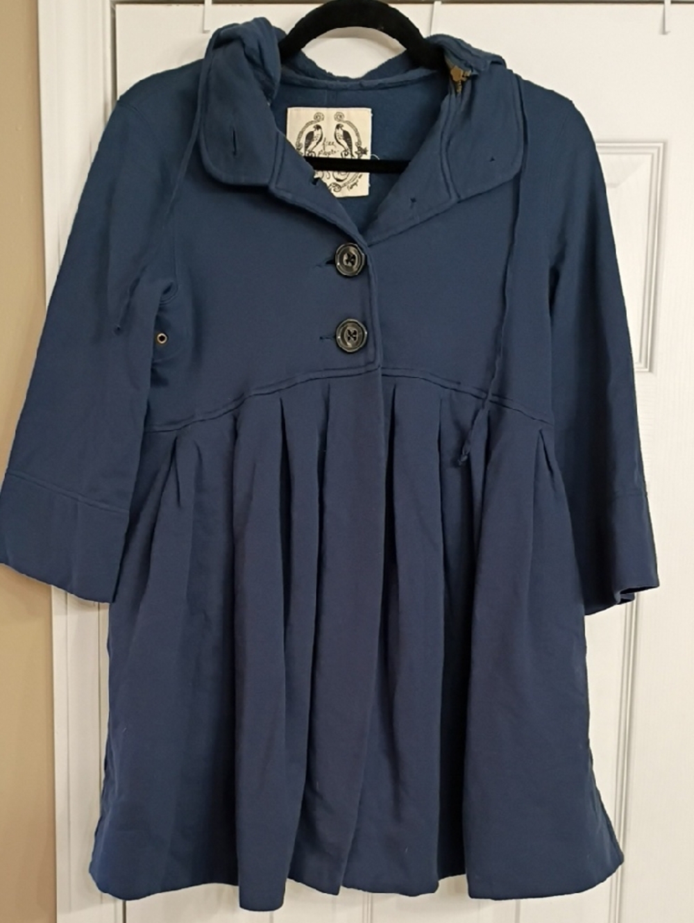 Free People Navy Blue Pea Coat with Hood